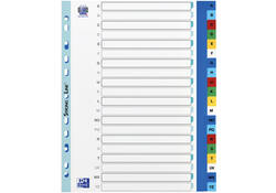 Tabbladen Oxford A4+ 11-gaats 20-delig A-Z PP kleur
