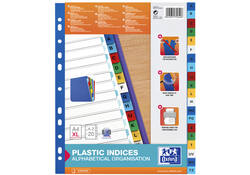 Tabbladen Oxford A4+ 11-gaats 20-delig A-Z PP kleur