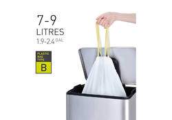Afvalzak EKO MDPE type B met trekband 40x45cm 7-9L wit