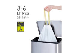 Afvalzak EKO MDPE type A met trekband 35x40cm 3-6L wit