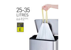 Afvalzak EKO MDPE type E met trekband 55x70cm 25-35L wit