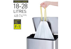 Afvalzak EKO MDPE type F1 met trekband 49x68cm 18-28L wit