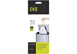 Afvalzak EKO MDPE type D met trekband 55x55cm 18-21L wit