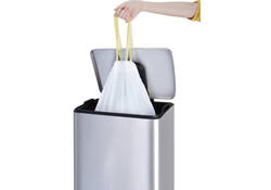 Afvalzak EKO MDPE type D met trekband 55x55cm 18-21L wit