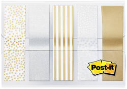 Indextabs Post-it 684 12mmx43mm metallic motief goud zilver