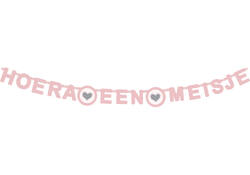 Letterslinger ''Hoera een meisje'' roze