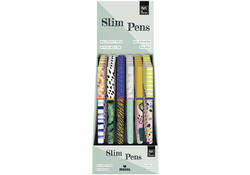 Balpen vrolijke print 6 assorti Slim pens