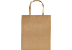 Tas met handvat Folia kraftpapier 125gr 18x21x8cm 20 stuks naturel