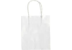 Tas met handvat Folia kraftpapier 110gr 18x21x8cm 20 stuks wit