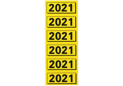 Rugetiket Elba 2021 geel met zwarte opdruk