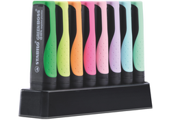 Markeerstift STABILO GREEN BOSS 6070/8 pastel assorti deskset à 8 stuks