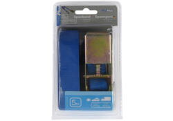 Spanband ProPlus blauw met ratel en 2 haken 5m