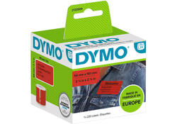 Etiket Dymo LabelWriter naamkaart 54x101mm 1 rol á 220 stuks rood