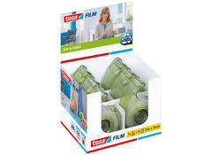 Plakband handdispenser tesafilm® eco & clear 33mx19mm + Easy Cut hand ecoLogo®