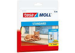 Tochtstrip tesamoll® Standard I-Profiel zelfklevend 6mx9mm wit