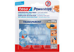 Haak tesa Powerstrips® Deco transparant zelfklevend 5 stuks