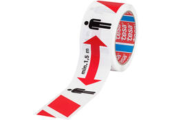 Vloermarkeringstape tesa® houd afstand 50mx50mm rood-wit