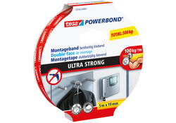 Montagetape tesa® Powerbond Ultra strong dubbelzijdig 5mx19mm wit