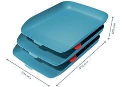 Brievenbak Leitz Cosy set van 3 A4 sereen blauw