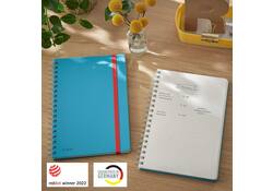 Notitieboek Leitz Cosy B5 160blz 100gr spiraal lijn blauw