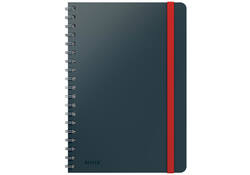 Notitieboek Leitz Cosy B5 160blz 100gr spiraal lijn grijs