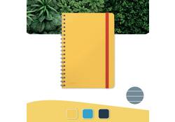 Notitieboek Leitz Cosy B5 160blz 100gr spiraal lijn geel