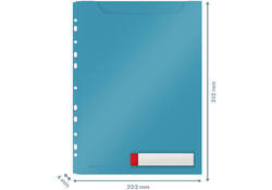 Insteekmap U-model Leitz Cosy harmonica A4 met perforatiestrip PP blauw
