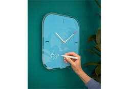 Wandklok Leitz Cosy blauw glas