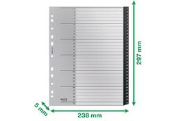 Tabblad Leitz Recycle A4 11-gaats 1-31 extra breed PP