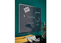Glasbord Leitz Cosy magnetisch 450x450mm grijs