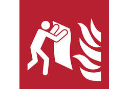 Pictogram bordje Djois Brandblusdeken 200x200mm rood