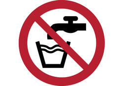 Pictogram bordje Djois Geen drinkwater Ø100mm rood