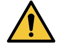 Pictogram bordje Djois Algemene waarschuwing 200x176mm Geel