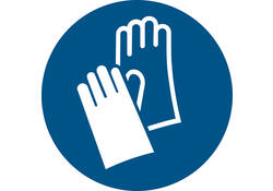 Pictogram bordje Djois Veiligheidshandschoenen verplicht Ø 200mm Blauw