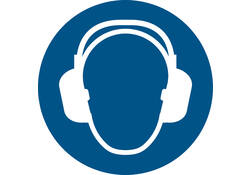 Pictogram bordje Djois Gehoorbescherming verplicht Ø200mm blauw