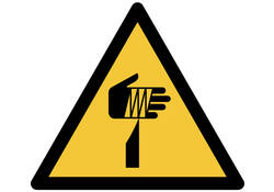 Pictogram bordje Djois Waarschuwing: scherpe elementen 200x176mm Geel