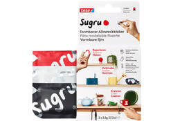 Kneedbare hobbylijm Sugru by tesa® sterke alleslijm 3 pakken zwart wit rood