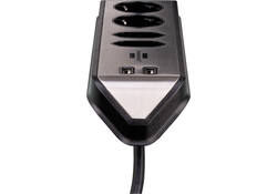 Stekkerdoos Brennenstuhl bureau Estilo 4 voudig inclusief 2 USB 2 meter zwart/zilver
