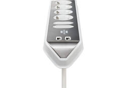 Stekkerdoos Brennenstuhl bureau Estilo 6 voudig inclusief 2 USB 200cm wit/zilver