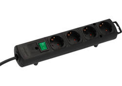 Stekkerdoos Brennenstuhl Comfort Plus 4 voudig inclusief platte stekker 2 meter zwart