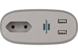 Laadstation Brennenstuhl Sofa 1 eurosocket 2 USB zwart/grijs