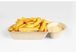 Snackbakje IEZZY A9 suikerriet PFAS-vrij 150x99x36mm 50 stuks