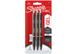 Gelschrijver Sharpie S-gel medium zwart blister à 3 stuks