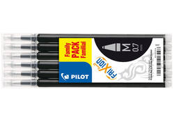 Rollerpenvulling PILOT friXion medium zwart set à 6 stuks