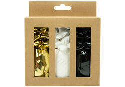 Krullint en strikken Design Group, goud, zwart & wit assorti