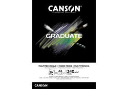 Tekenblok Canson Graduate Mixed Media black paper A3 20vel 240gr