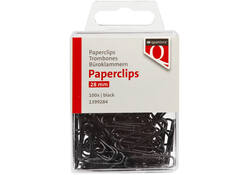 Paperclip Quantore 28mm 100 stuks zwart