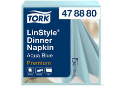 Dinnerservetten Tork LinStyle® 1/4-vouw 1-laags 50st aquablauw 478880