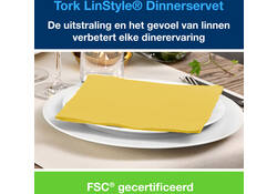 Dinnerservetten Tork LinStyle® 1/4-vouw 1-laags 50st mosterdgeel 478882