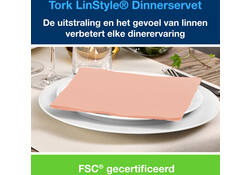Dinnerservet Tork LinStyle® 1/4-vouw 1-laags 50st koraalrood